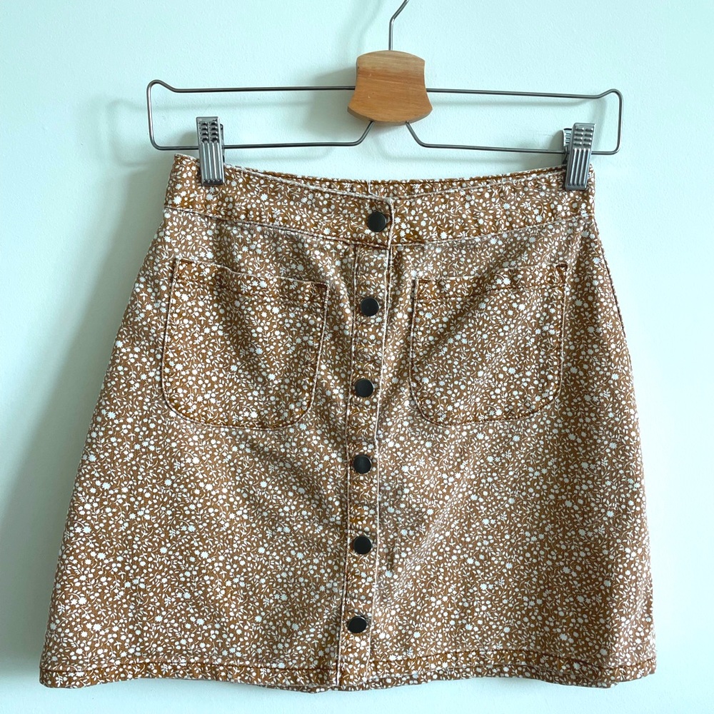 Front Snap Mini Skirt